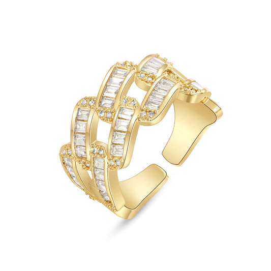 Adjustable Statement Irregular Geometric Chunky Finger Rings-Rhomboid