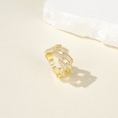 Adjustable Statement Irregular Geometric Chunky Finger Rings-Rhomboid