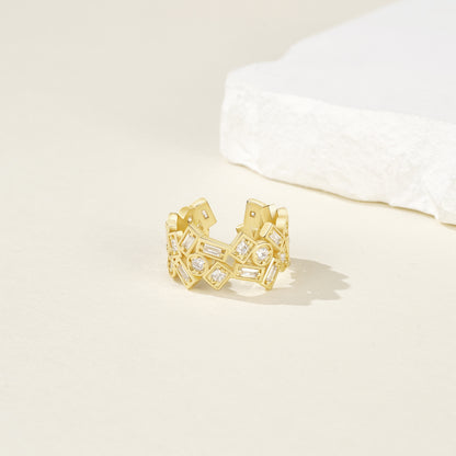 Adjustable Statement Irregular Geometric Chunky Finger Rings-Geometry