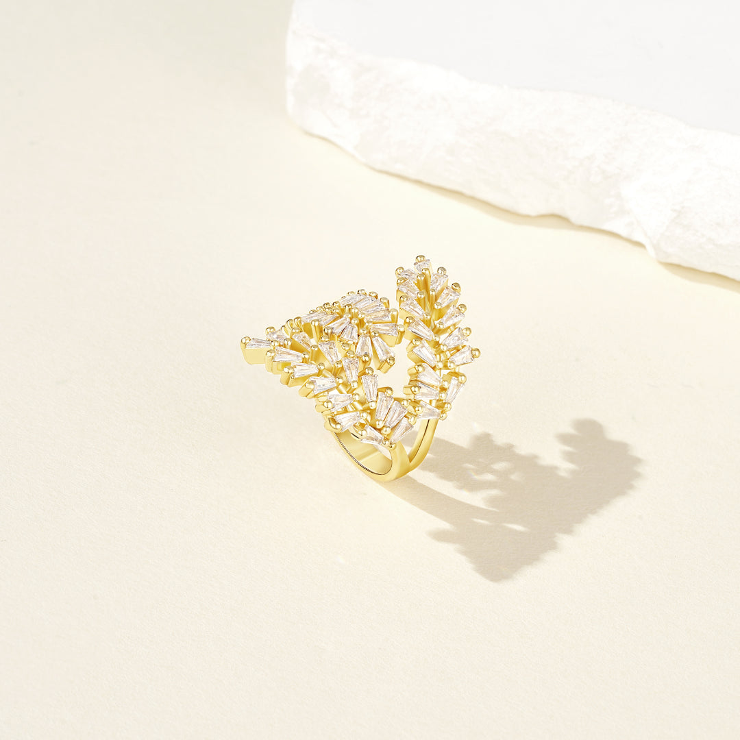 Adjustable Statement Irregular Geometric Chunky Finger Rings-Cocktail
