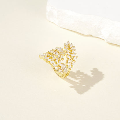 Adjustable Statement Irregular Geometric Chunky Finger Rings-Cocktail