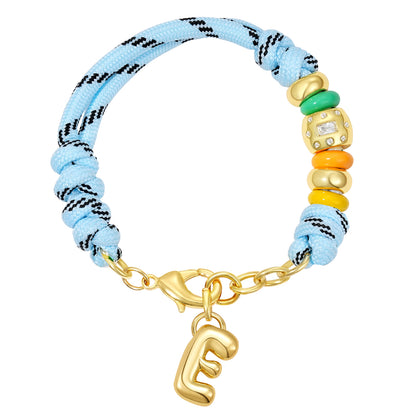 Initial Rope Bracelet with Removable Letter Charm