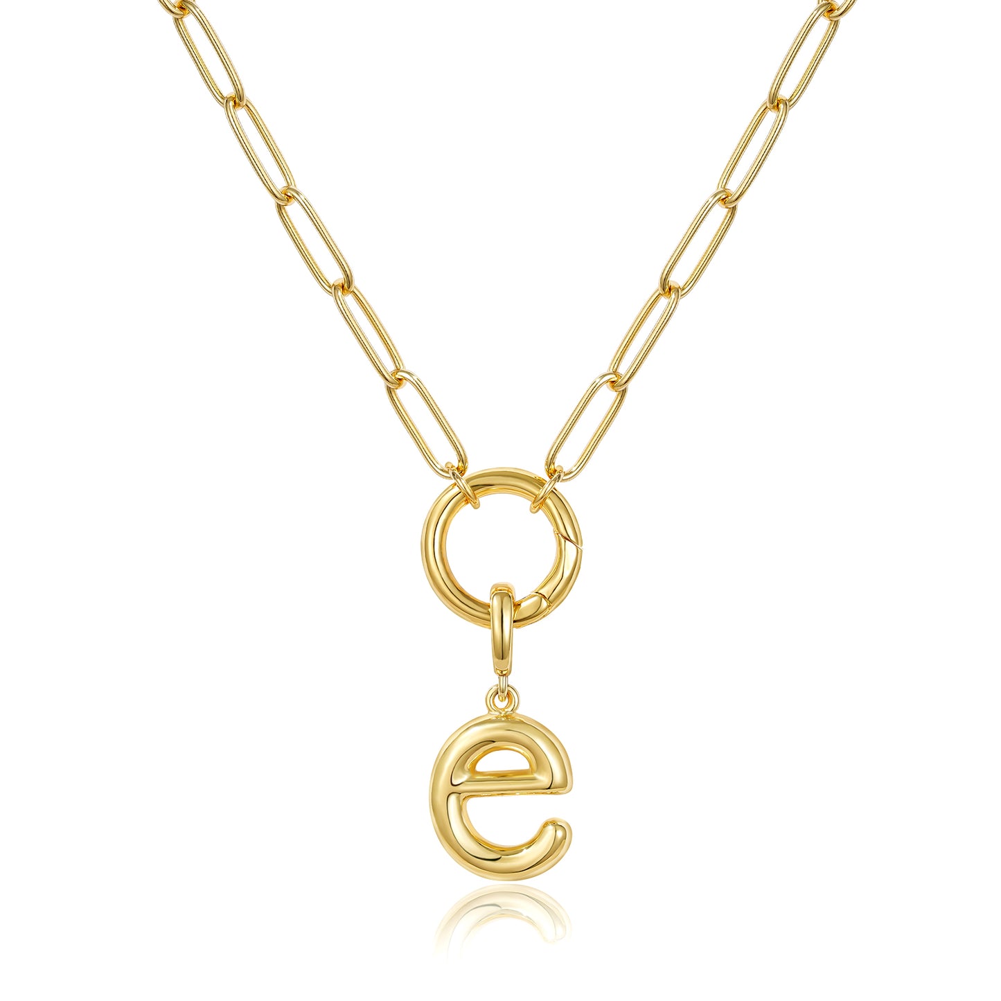 Gold Plated Initial Necklace with Removable Balloon Letter Pendant