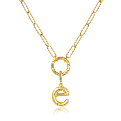 Gold Plated Initial Necklace with Removable Balloon Letter Pendant