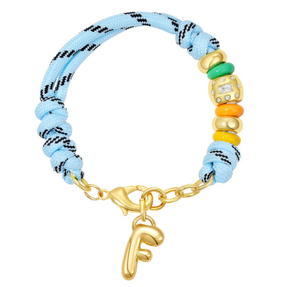 Initial Rope Bracelet with Removable Letter Charm