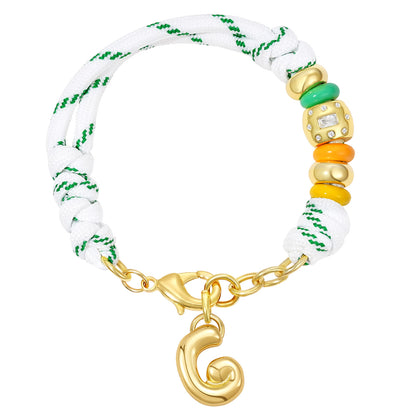Initial Rope Bracelet with Removable Letter Charm