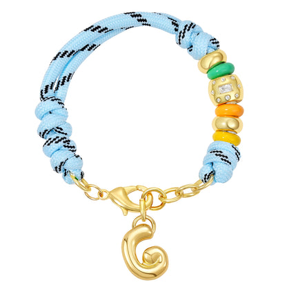 Initial Rope Bracelet with Removable Letter Charm