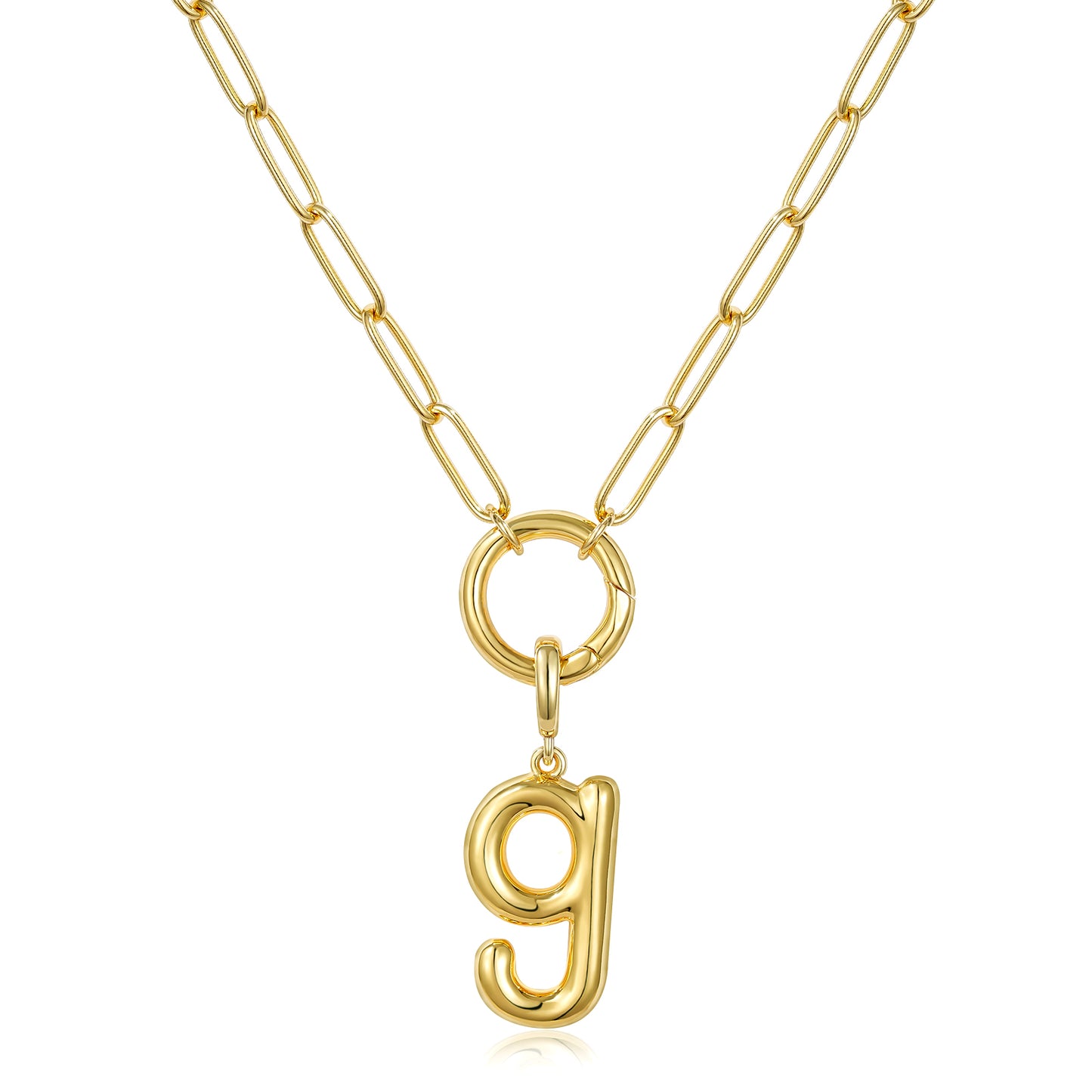 Gold Plated Initial Necklace with Removable Balloon Letter Pendant