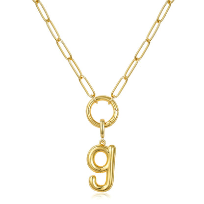 Gold Plated Initial Necklace with Removable Balloon Letter Pendant