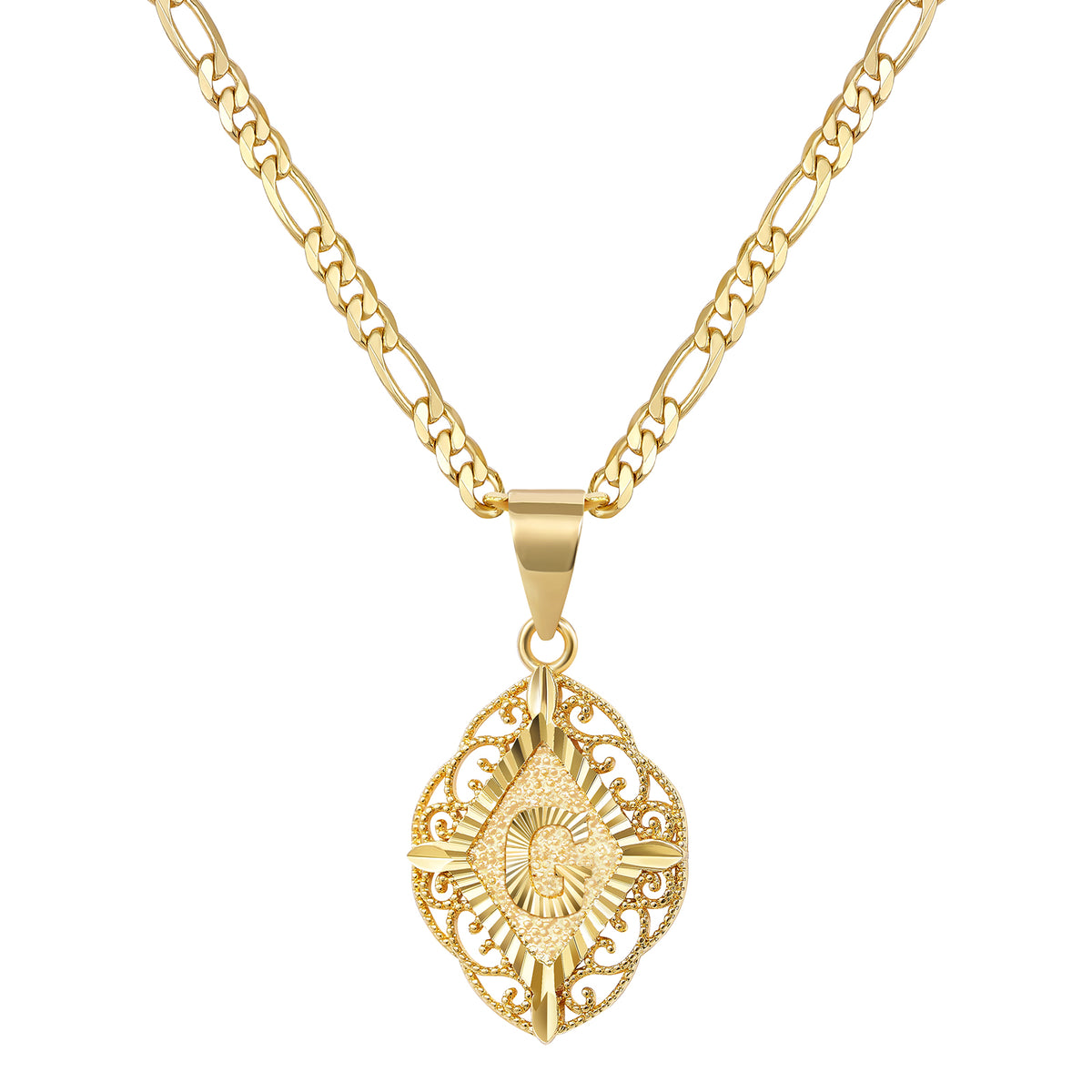 Diamond-Shaped Letter Initial Necklaces