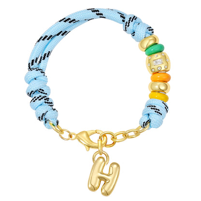 Initial Rope Bracelet with Removable Letter Charm