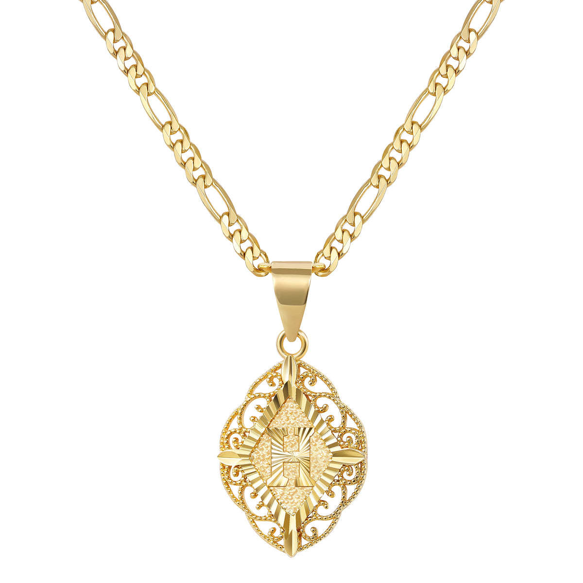 Diamond-Shaped Letter Initial Necklaces