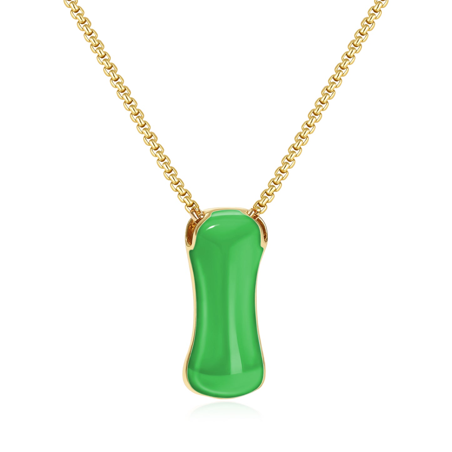 Bubble Letter Colorful Enamel Initial Necklace