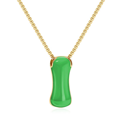 Bubble Letter Colorful Enamel Initial Necklace