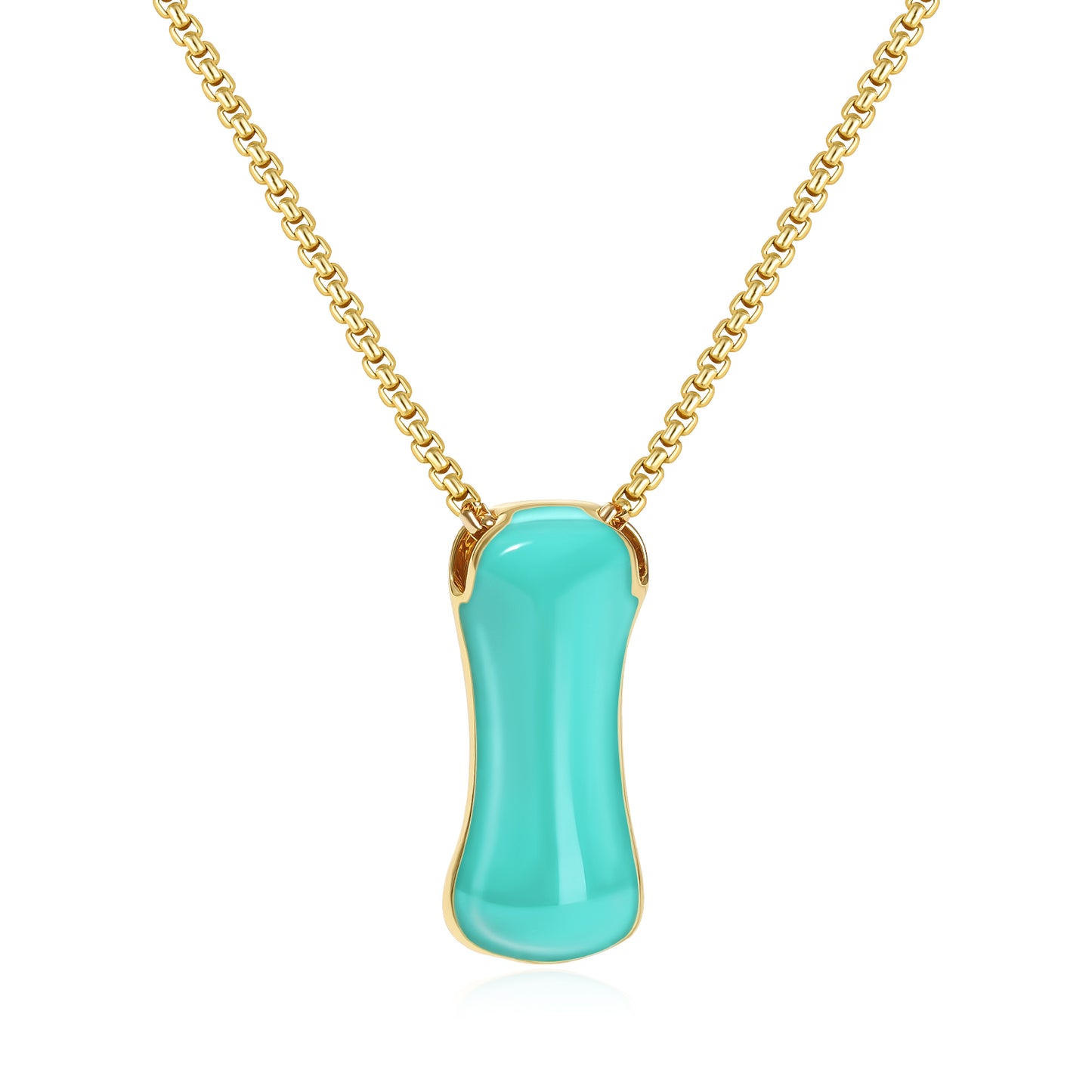Bubble Letter Colorful Enamel Initial Necklace