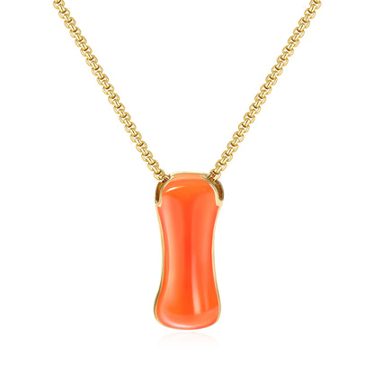 Bubble Letter Colorful Enamel Initial Necklace