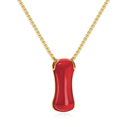 Bubble Letter Colorful Enamel Initial Necklace