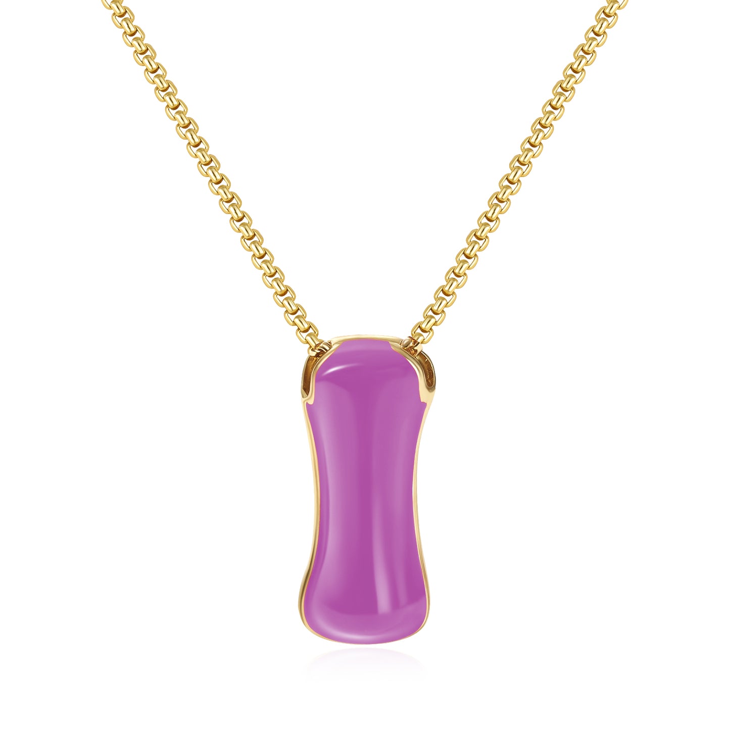Bubble Letter Colorful Enamel Initial Necklace
