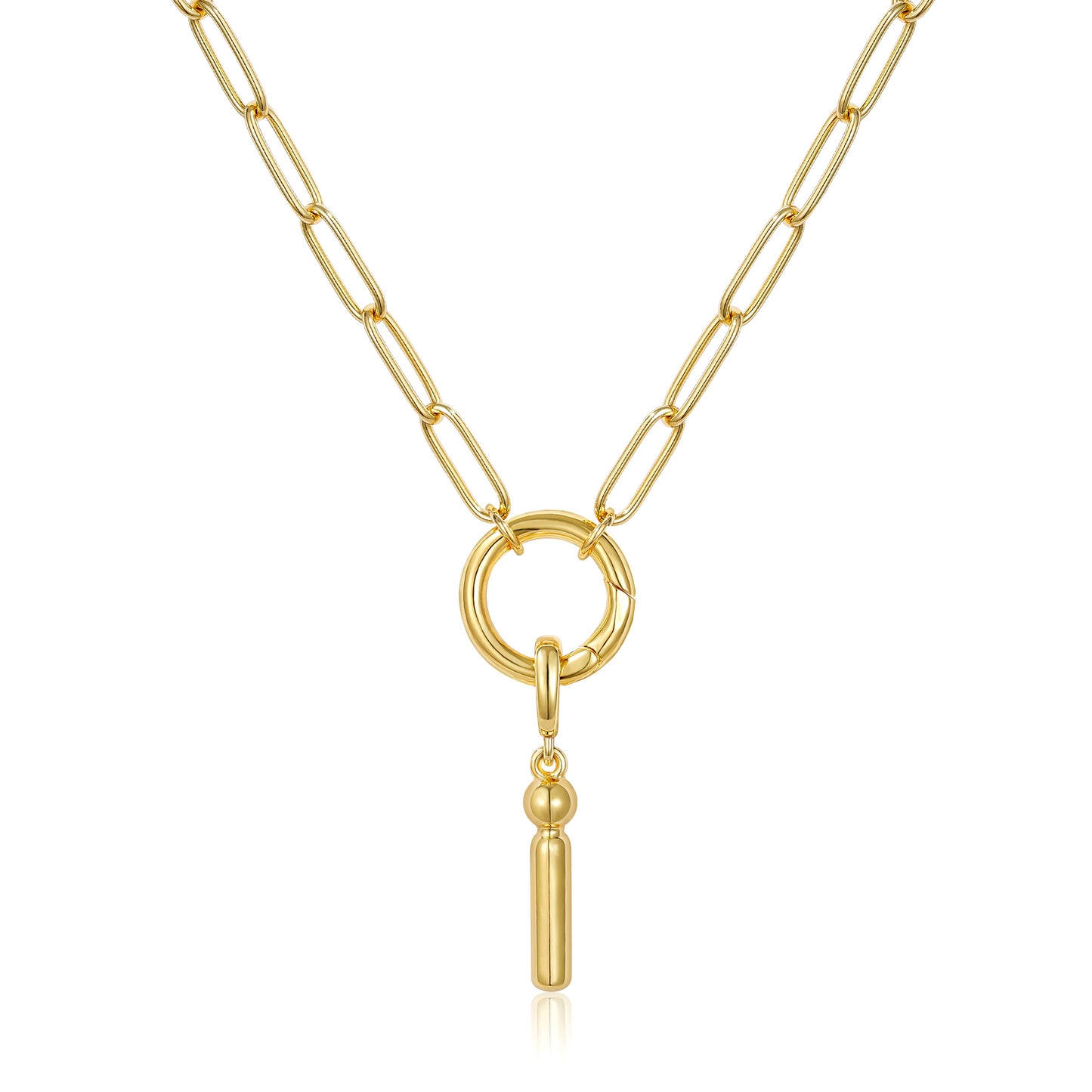 Gold Plated Initial Necklace with Removable Balloon Letter Pendant