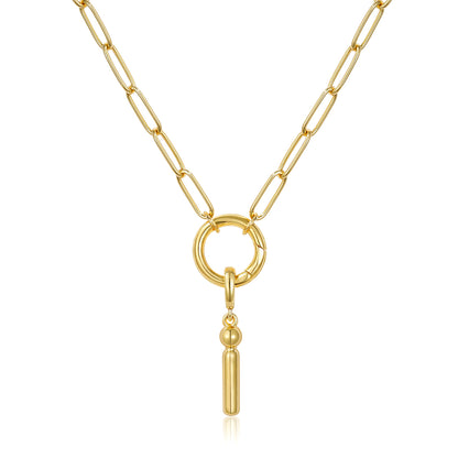 Gold Plated Initial Necklace with Removable Balloon Letter Pendant