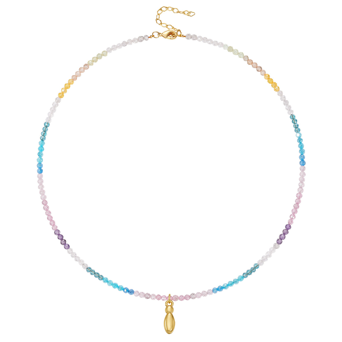 Beaded Bubble Letter Initial Pendant Necklace