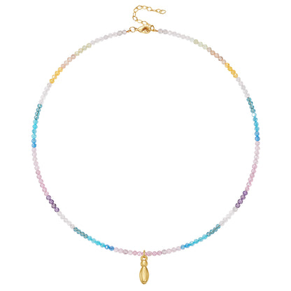 Beaded Bubble Letter Initial Pendant Necklace