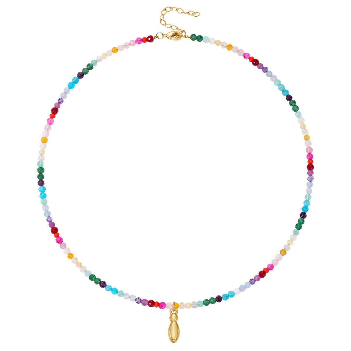 Beaded Bubble Letter Initial Pendant Necklace