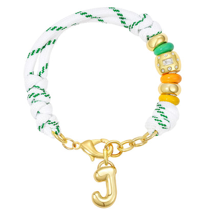 Initial Rope Bracelet with Removable Letter Charm