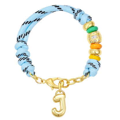 Initial Rope Bracelet with Removable Letter Charm
