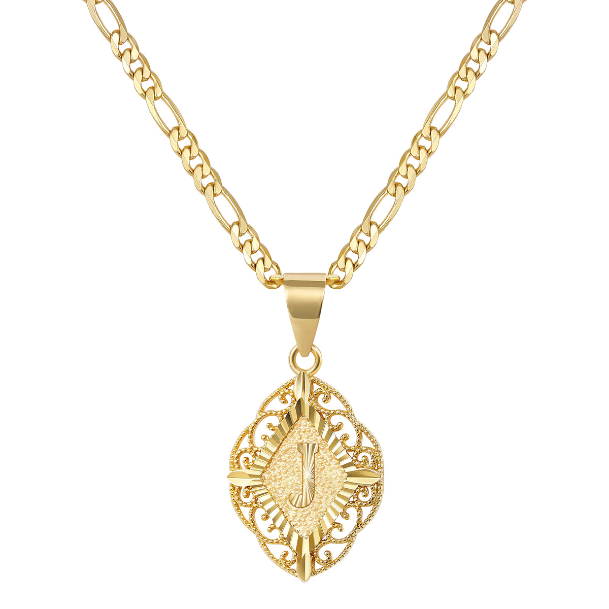 Diamond-Shaped Letter Initial Necklaces