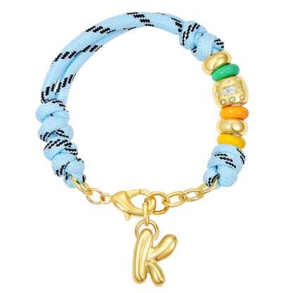 Initial Rope Bracelet with Removable Letter Charm