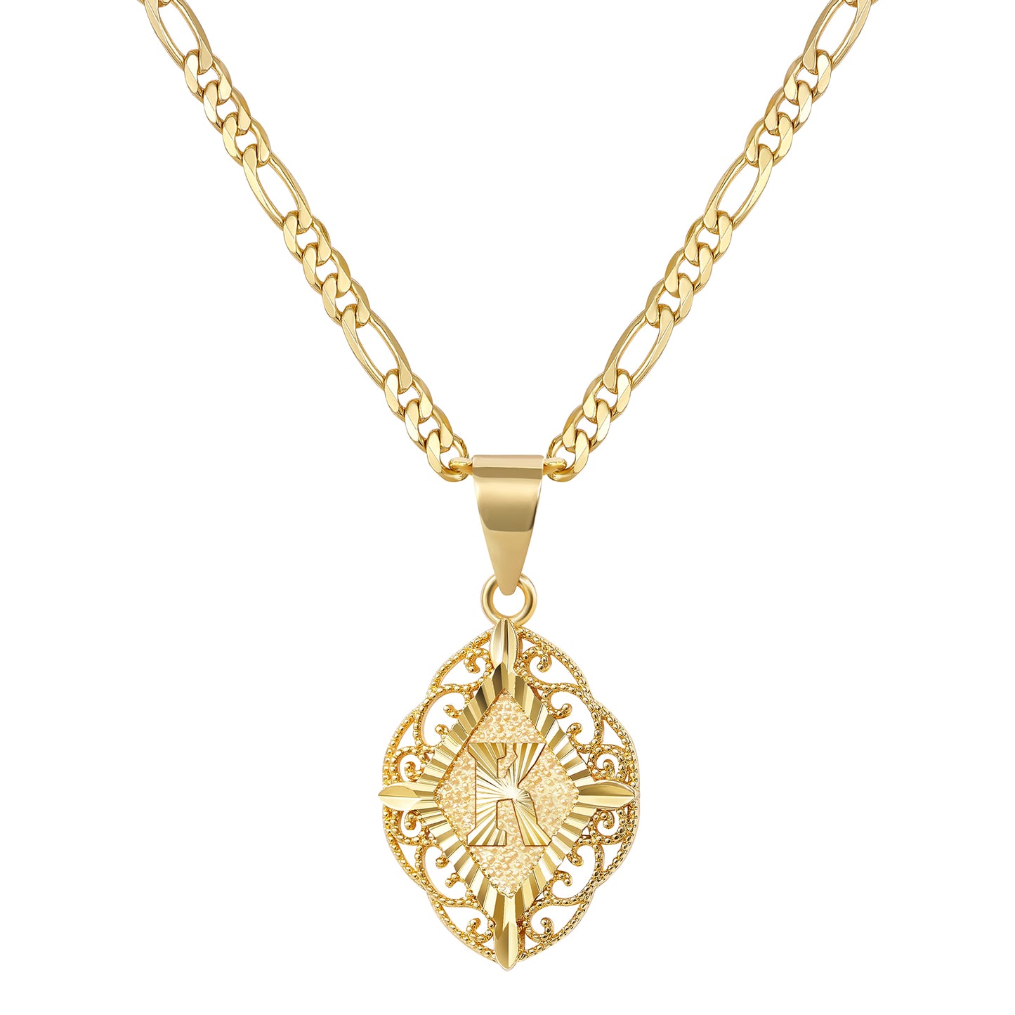Diamond-Shaped Letter Initial Necklaces