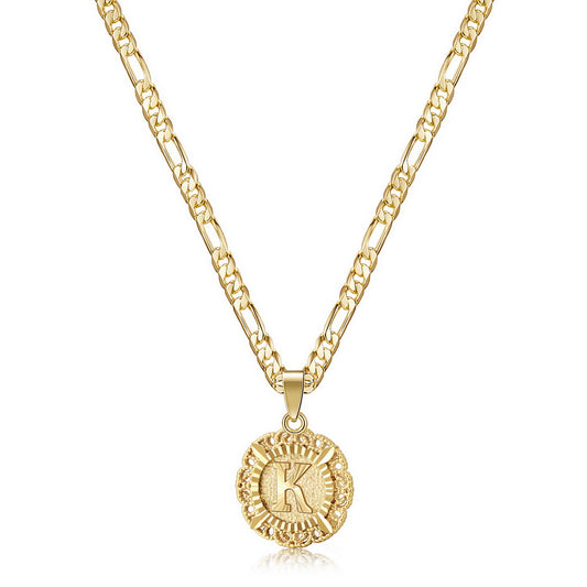 14K Gold Plated K Pendant Necklace