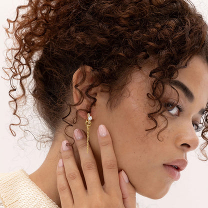 Single/Double Detachable Multi-Wear Huggie Hoop Chain Earrings