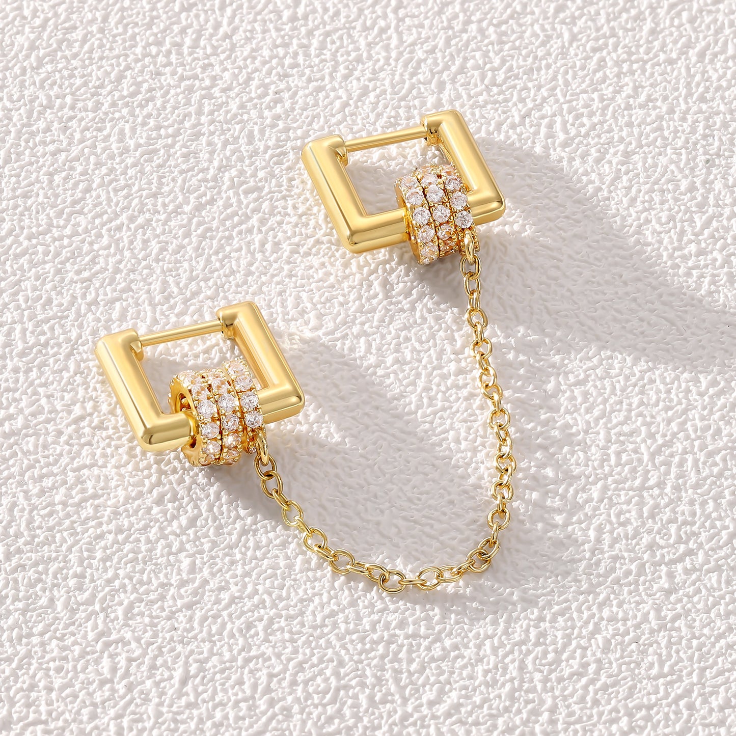 Single/Double Detachable Multi-Wear Huggie Hoop Chain Earrings