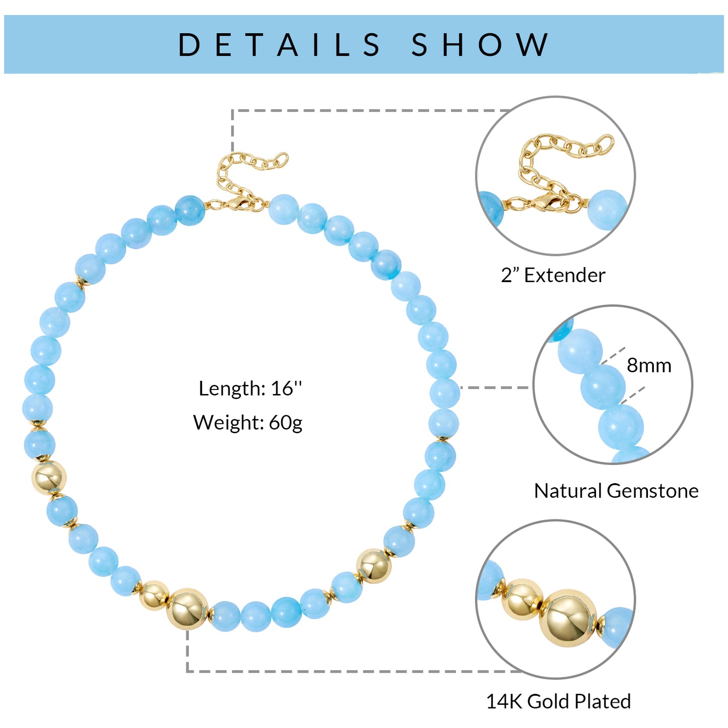 Necklaces Plated Natural Beach Choker