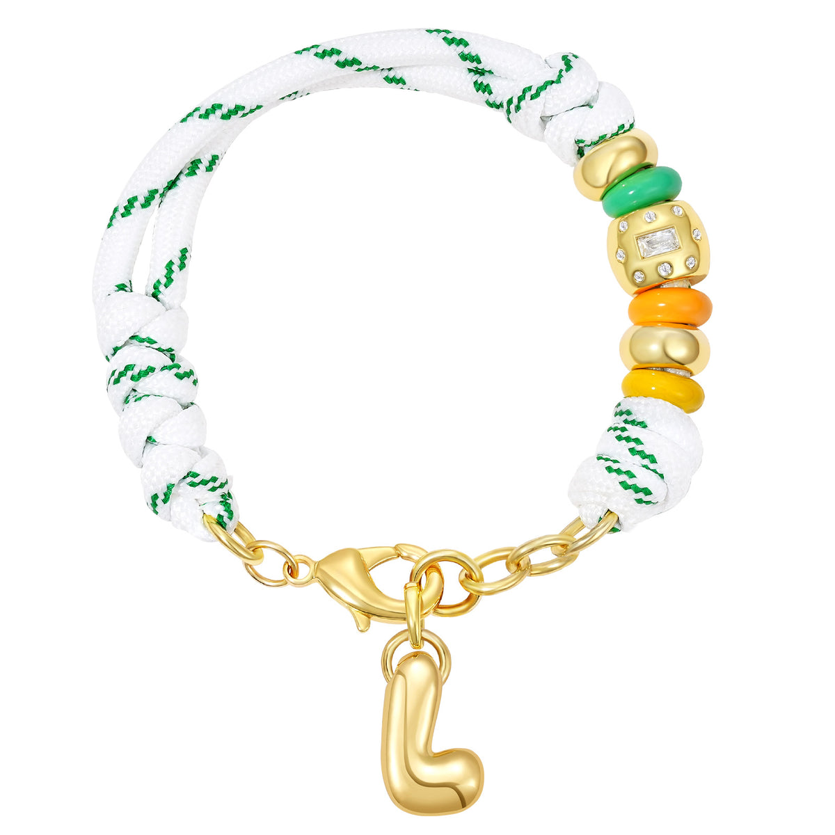 Initial Rope Bracelet with Removable Letter Charm