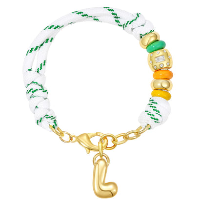 Initial Rope Bracelet with Removable Letter Charm