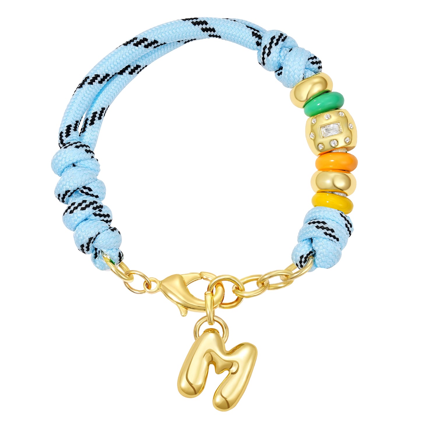 Initial Rope Bracelet with Removable Letter Charm