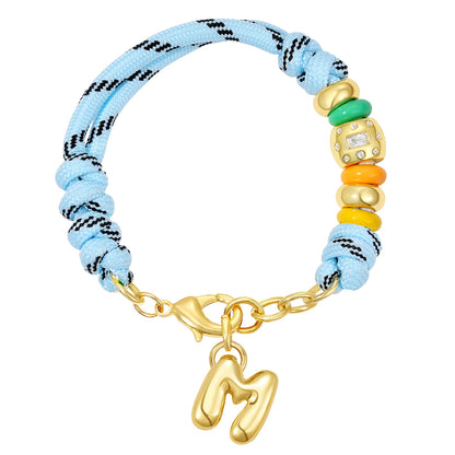 Initial Rope Bracelet with Removable Letter Charm