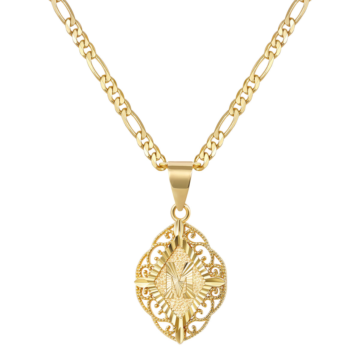 Diamond-Shaped Letter Initial Necklaces