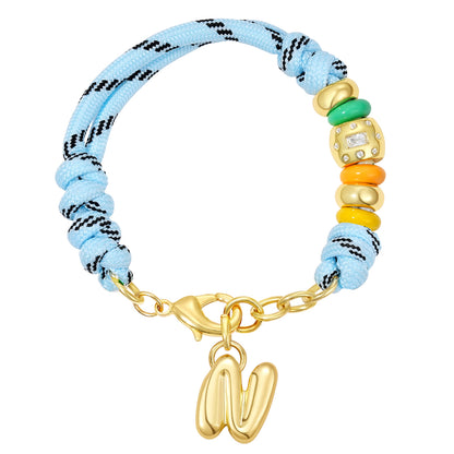 Initial Rope Bracelet with Removable Letter Charm