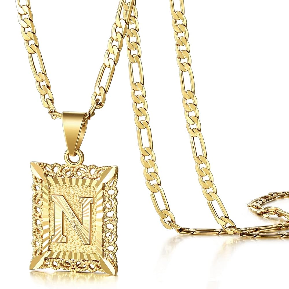 14K Gold Plated Initial Pendant Necklace