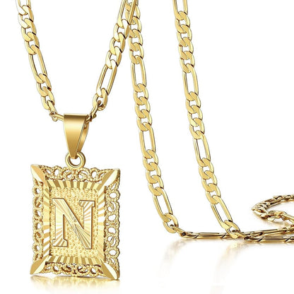 14K Gold Plated Initial Pendant Necklace