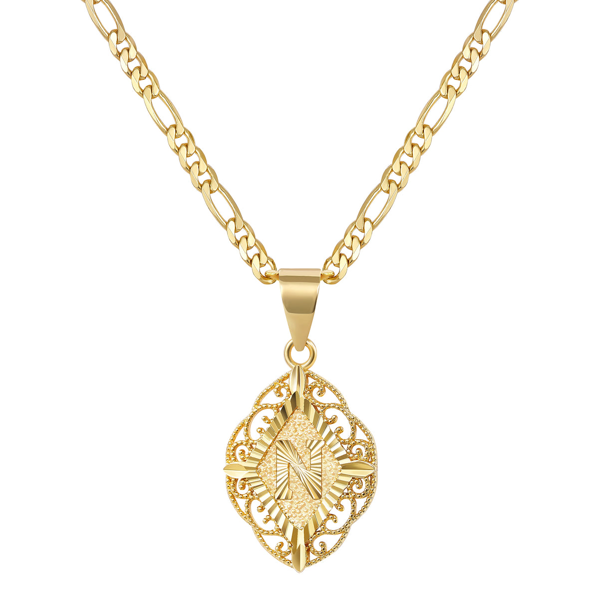 Diamond-Shaped Letter Initial Necklaces