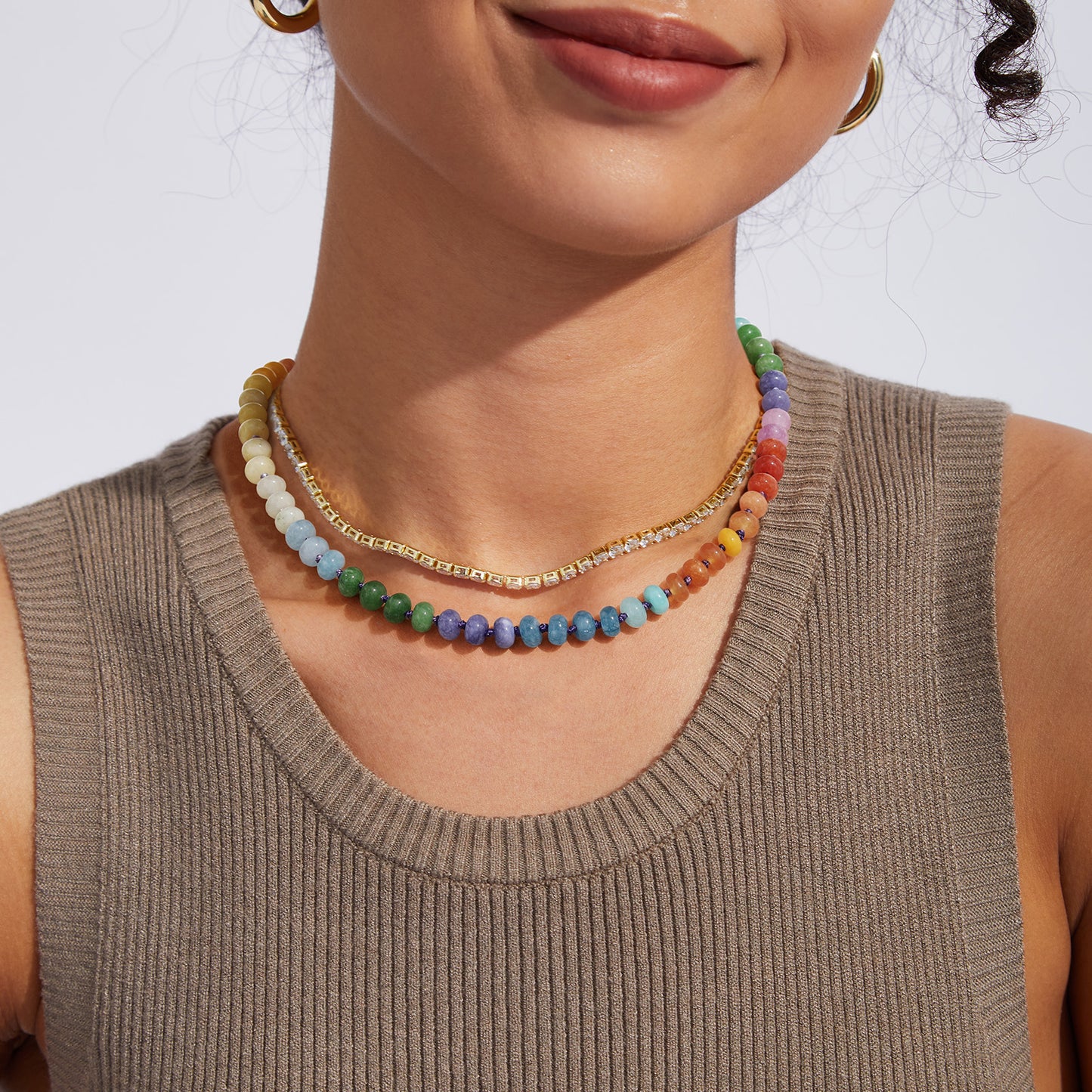 Colorful Beaded Necklace Boho Bead Choker