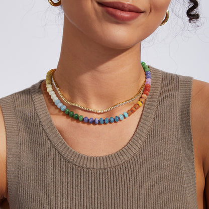 Colorful Beaded Necklace Boho Bead Choker