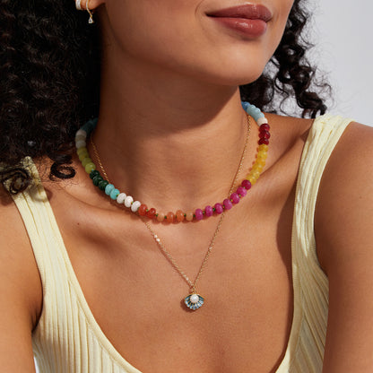 Colorful Beaded Necklace Boho Bead Choker