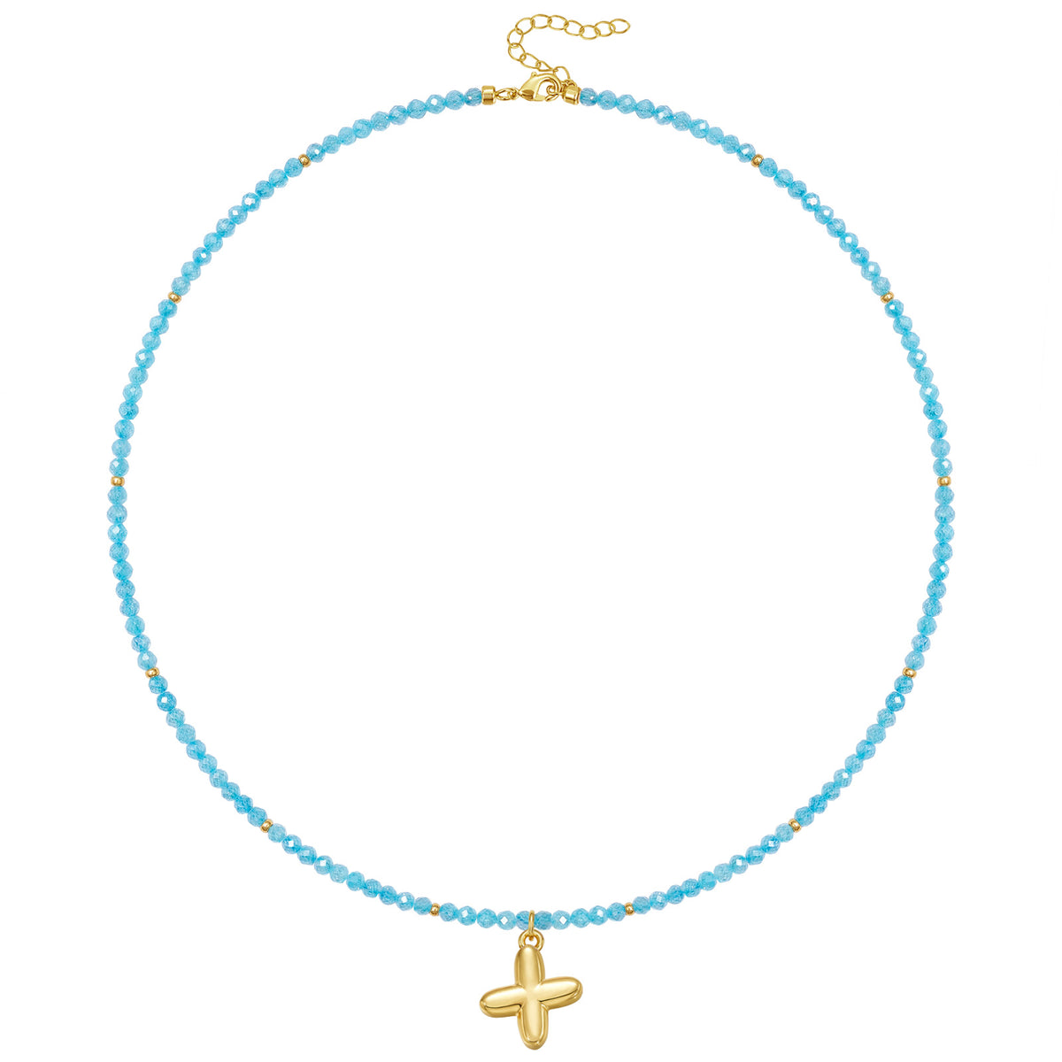 Beaded Bubble Letter Initial Pendant Necklace