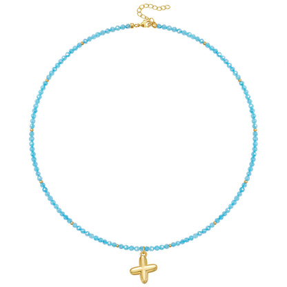 Beaded Bubble Letter Initial Pendant Necklace